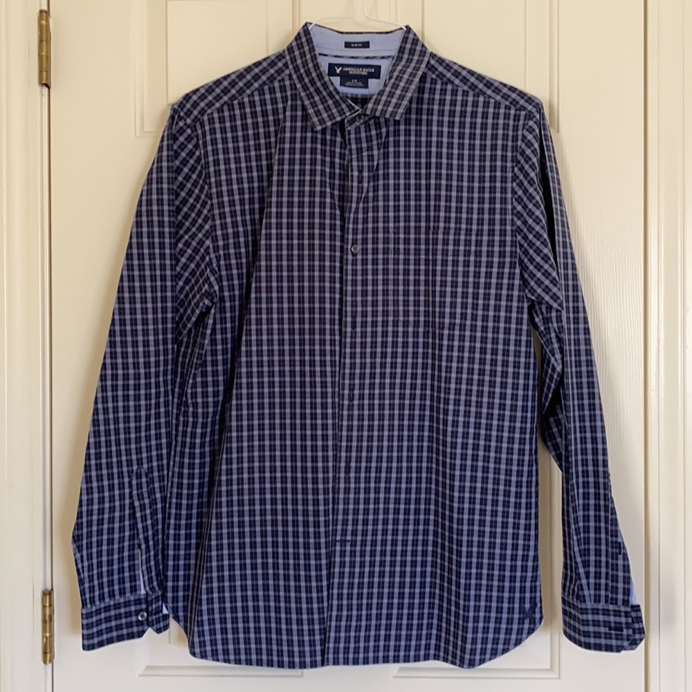 AE Blue Checkered Button-up